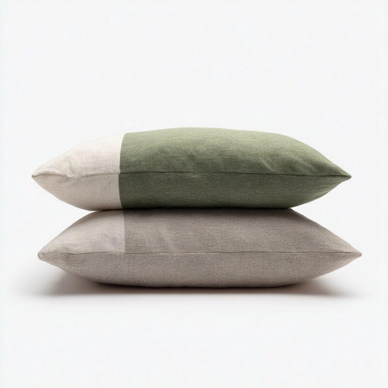Linen Pillow Cover — on a sofa