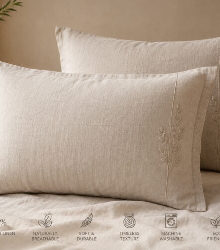 Linen Pillowcases — on bed pillows
