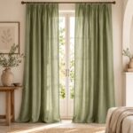 Linen Pinch Pleat Curtains — hung at a window