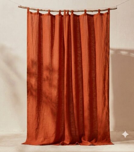 Linen Room Darkening Curtains — hung at a window