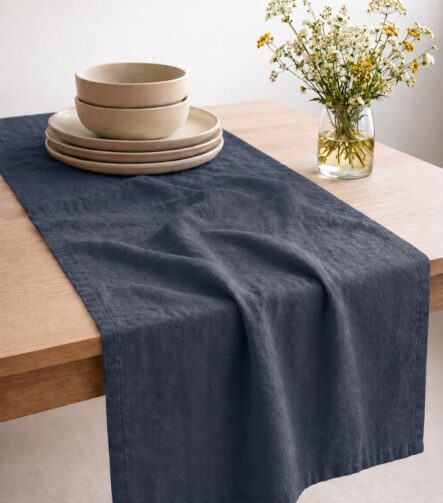 Linen Table Runner — styled along a dining table