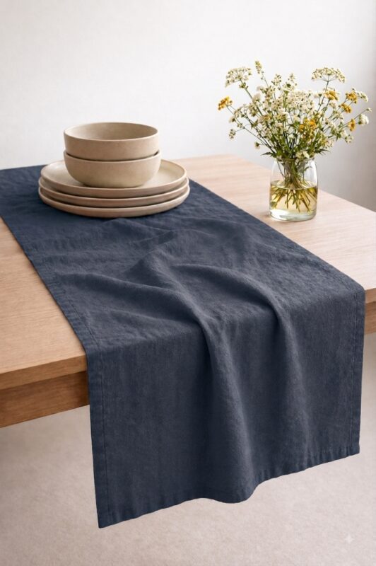 Linen Table Runner — styled along a dining table