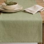 Modern Linen Table Runner — styled along a dining table