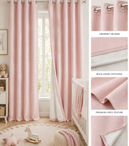 Nursery Blackout Curtains — hung at a window