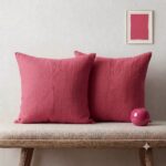 Pink Throw Pillows — on a sofa