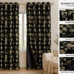 Printed Blackout Curtains — hung at a window