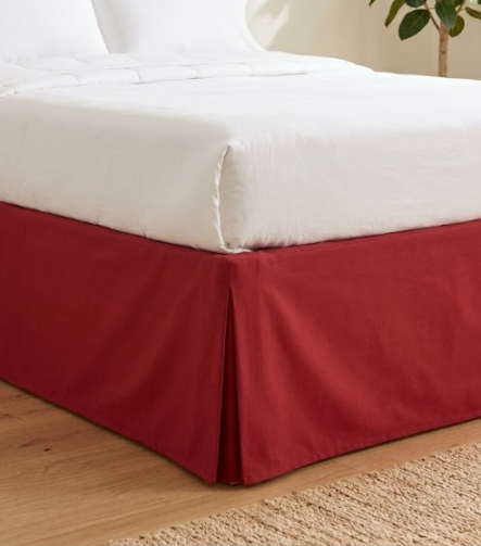 Queen Bed Skirt — fitted to a bed base