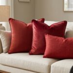 Red Throw Pillows — on a sofa