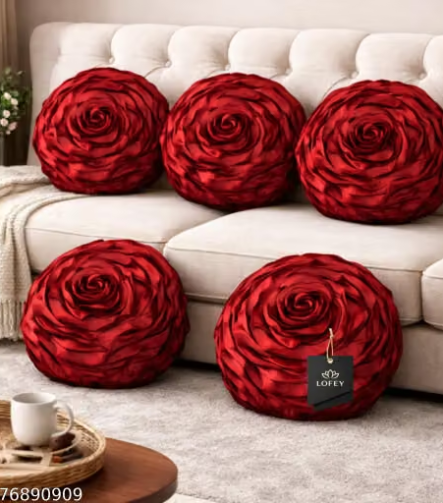 Round Pillow Cover — on a sofa