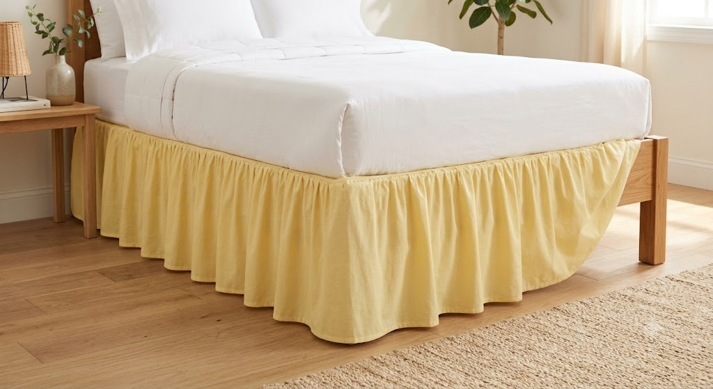 Ruffled Bed Skirt — fitted to a bed base