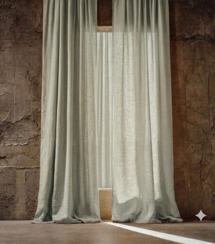 Sheer Curtains — hung at a window