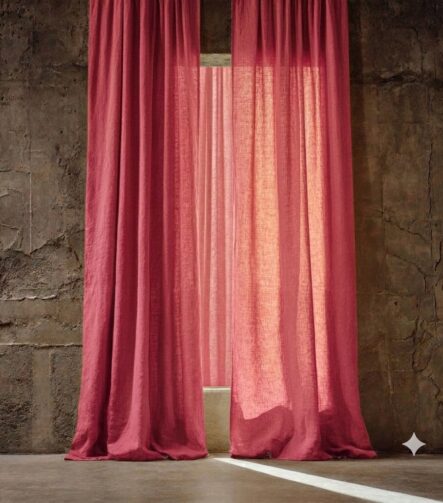 Sheer Linen Curtains — hung at a window