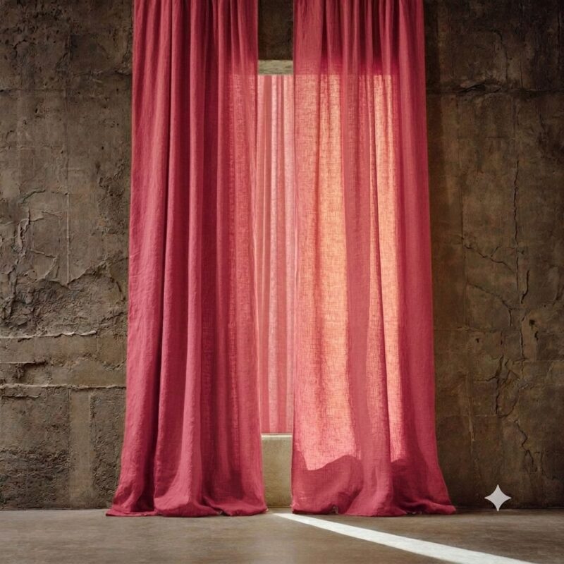 Sheer Linen Curtains — hung at a window