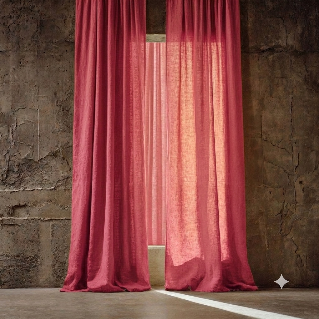 Sheer Linen Curtains Sheer Linen Curtains — hung at a window