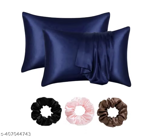 Silk Pillowcase for Hair Extensions — on bed pillows