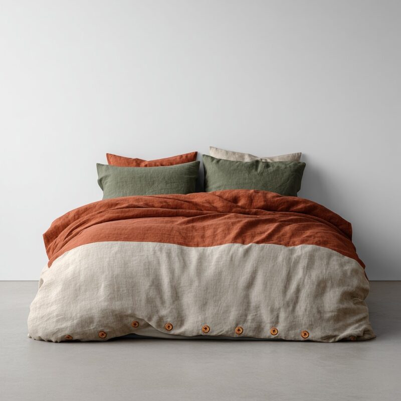 Split California King Sheets — styled on a neatly made bed
