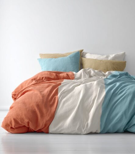 Striped Bed Sheets — styled on a neatly made bed