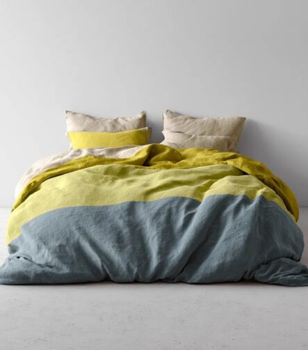 Textured Duvet Cover — on a styled bed