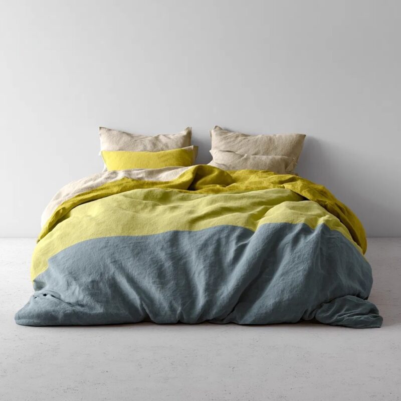 Textured Duvet Cover — on a styled bed