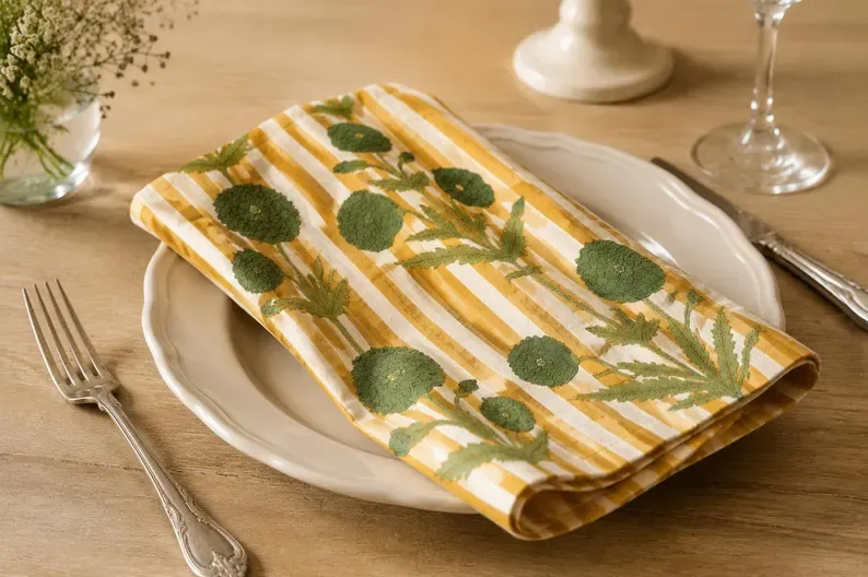 Thanksgiving Dinner Napkins — on a festive table setting