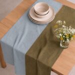 Wedding Linen Table Runner — styled along a dining table