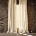 White Linen Curtains — hung at a window