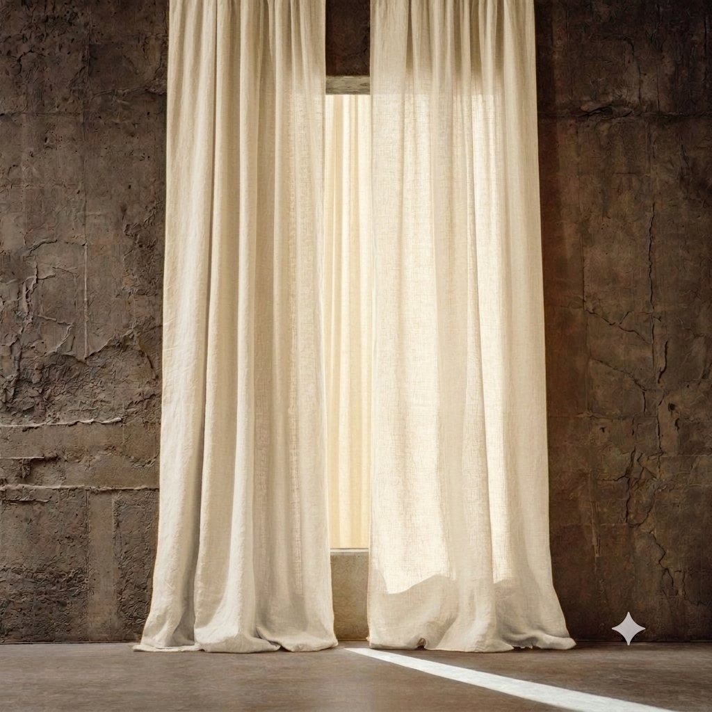 White Linen Curtains White Linen Curtains — hung at a window