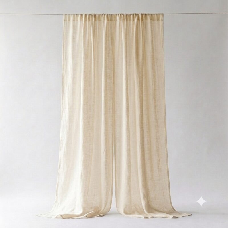White Sheer Curtains — hung at a window