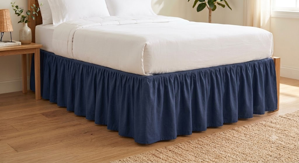 Wrap Around Bed Skirt — fitted to a bed base