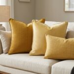 Yellow Throw Pillows — on a sofa